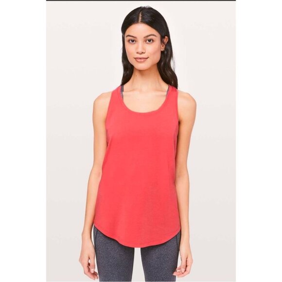 lululemon athletica Tops - Lululemon Love Tank Pleated in Poppy Pink